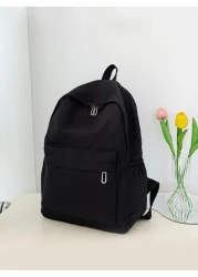 Men s Fashionable Casual Backpack With Large Capacity Solid Color Suitable For School Commuting And Travel Nylon Minimalist Laptop Backpack Black Backpack For Vacation School Bag Outdoor Present Valen