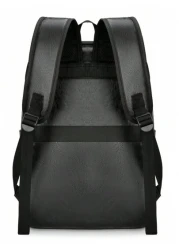 Faux Leather Vintage Backpack Slim 15 6 Inch Laptop Bag Casual Travel Daypack Brown Black Vacation School Summer Water Proof Carry On PU Leather Business Casual Black Husband Purse Holiday Computer Bl