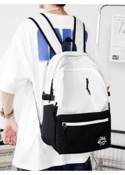 peach tree Fashionable Color Block Campus Laptop Backpack Peach Tree Christmas Men Bag Vacation Travel Essentials Dad Gifts School Bag Travel Backpack Large Capacity Sports Bag Laptop Bag Book Bag Fun