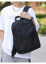 Fashionable And Casual Solid Color Backpack With Adjustable Shoulder Straps Large Capacity Zipper Closure Made Of Waterproof Nylon It s A Simple Yet Versatile And Handsome Backpack For Men Suitable Fo