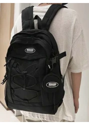 Men s Backpack Large Capacity Simple Solid Color Backpack Student Backpack Small Bag In Picture Purchase Bag Gift