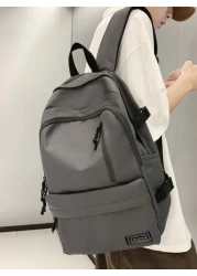 New Fashionable And Casual Large Capacity Solid Color Backpack For Students Versatile For Class And Commuting Unisex