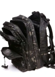 50L 1000D Nylon Water Proof Trekking Fishing Hunting Bag Backpack Outdoor Rucksacks Ruck Sack Travel Camping Weekend Large Capacity Carry On Utility Gift Bag Water Proof Camping Multi Functional Vacat