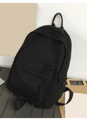 Men s Plain Versatile Waterproof Backpack Large Capacity Minimalist Travel Backpack Casual Daypack For Middle High School College Students