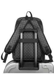 Large Capacity Printed Casual Backpack Fashion PU Leather Business Laptop School Bag