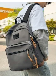 New Spring Versatile Backpack With Solid Color For Primary And Secondary School Students Large Capacity Travel Bag Minimalist Backpack For Going Out Men s Casual Backpack