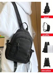 Men Functional Backpacks School Bag Bookbag Black Bag Casual Daypack Business Outdoor Minimalist For Students Valentines Gifts Rucksack Summer College Bag Dad Bag For School Multi Functional For Books