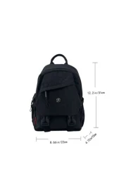 Solid Color Nylon Mini Backpack Unisex Multipurpose Handheld Shoulder Bag Suitable For College Students Zipper Closure Daily Wear