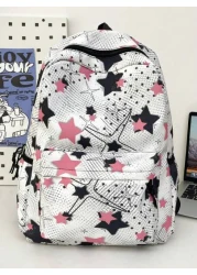 New Large Capacity Star Printed Backpack Fashion Academy Classroom Commuting Leisure Backpack Unisex