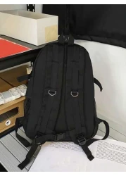 Large Capacity Backpack Simple Solid Color Schoolbag Rucksack Summer College Bag Dad School Bag Freshman Multi Functional Dorm University Gifts Fall Christmas Scream Bag Backpack Winter Christmas Gift