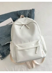 New Fashionable High School Travel Backpack Japanese Style Solid Color Large Capacity Multi Functional Suitable For College Students Freshman For Books Multi Functional Dorm University Gifts Outdoor P