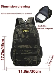 Camouflage Tactical Backpack Men Purse Can Hold 15 6 Inch Computer Bag Lightweight School Bag Large Capacity Travel Bag Commuter Convenient Day Bag Multifunctional Book Bag For Students Junior High Sc