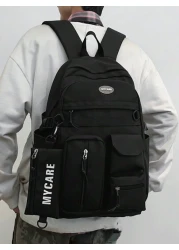 Men s Four Seasons Waterproof Nylon Backpack Laptop Backpack Schoolbag Unisex Large Capacity Travel Bag Multi Pocket Anti Theft Student Bookbag With Pencil Case For College High School And Middle Scho