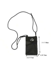 حقيبة كتف رجالية بجيب شبكي، جراب هاتف كاجوال، تصميم ثقوب شبكية، حقيبة ذكية متعددة الاستخدامات للرجال