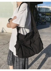 Multifunctional New Design Large Capacity Multi Pocket Crossbody Bag Shoulder Bag Sling Bag Casual Bag University Student College Messenger Bag Cylinder Bag Men Bag Winter Laptop Travel Bag Black Bag