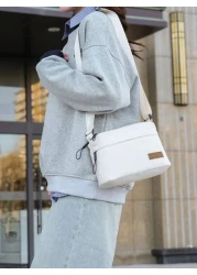 Casual Nylon Crossbody Bag Shoulder Bag Adjustable Strap Waterproof Zipper Single Strap Bag With Multiple Pockets Solid Color Polyester Lining