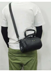 Men s Crossbody Bag Shoulder Round Cylinder Bag Bucket Bag Sling Bag Shoulder Bag Side Bag For Holiday Travel Essentials School Bag For College Students Summer Gifts For Boyfriend College Bag Old Mone
