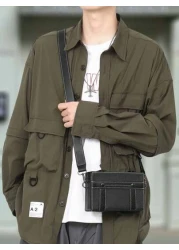 peach tree Mini Men Stitch Detail Square Bag Sling Bag Sport Bag For High School University Student For Travel College School Crossbody Bag Box Bags With Adjustable Strap Waterproof Mini Holiday Essen