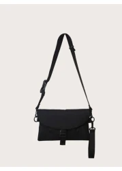 High School Students University Freshman Multifunctional Sling Bag Shoulder Bag Casual Bag Men Flap Crossbody Bag With Wristlet Handbag Schoolbag For Travel College Outdoors Sports Side Bags Satchel B