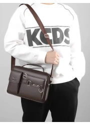 WEIXIER New Retro Messenger Bag Shoulder Bag Chest Bag Crossbody Bag Waist Bag Handbag For Men Large Capacity Convenient Carrying Simple Casual Style Multi Color Suitable For Students Gatherings Short