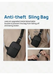 One Shoulder Sling Cross Body Bag Anti RFID Small Waist Pouch Lightweight Chest Phone Mini Bag Suitable For Travel And Leisure
