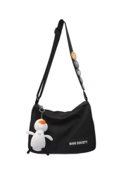 Men s Casual Versatile Water Proof Nylon Material Cartoon Pendant With Shoulder Diagonal Shoulder Bag And Complimentary Badge Crossbody Bag Sling Bag For Holiday Summer Multi Functional School Bag Stu