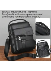 1pc Men s Shoulder Sling Bag New PU Leather Crossbody Bag Retro PU Leather Vertical Portable Handbag Business Shoulder Bag Valentine s Day Gift Gift For Husband Boyfriend Christmas Fall Pack Vintage B