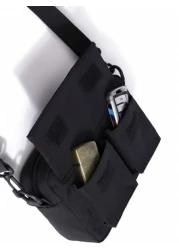 حقيبة مربعة من البوليستر بجيب أمامي بسحاب، هدية للأب، حقيبة كتفية لطلاب المدارس والجامعات للسفر والكلية والم