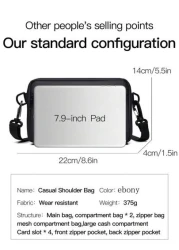 1pc Crossbody Bag Shoulder Bag Waist Bag Handbag Sports Bag Wallet Card Holder Fabric Multiple Compartments Pockets Adjustable Shoulder Strap Hiking Christmas Winter Gifts Hip Bag Tote Bag Black Bag H