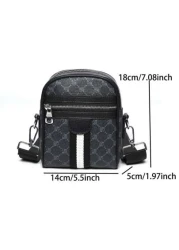 Mobile Phone Crossbody Sling Bag Faux Leather Small Square Shoulder Bag Men s Bag Fit Street College Father s Day Gift Travelling Adult Birthday Gift Freshman Tote Bag Rider Bag Gym Bag Checkered Plai