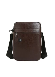 Students Shoulder Bag Mini Men Eyelet Detail Square Bag Handbag College Outdoors Sports Commute Leather Bag Waterproof PU Leather Vintage Side Bag For With Adjustable Strap Gifts Classic Satchel Bag H