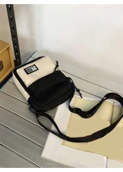 Canvas Shoulder Bag With Pendant Multicolor Mini Crossbody Bag For Cellphone Freshman Multi Functional Dorm University Man Bag Side Bag Students Summer Travel Sling Bag Multiple Pockets Messenger Bag