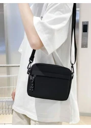 Men s Versatile Solid Color Small Square Bag Sport Casual Outdoor Travel Crossbody Bag Large Capacity Multiple Pockets Shopping Satchel Mobile Phone Coin Simple College Daily Commuting Shoulder Bags H