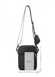 peach tree Nylon Sling Bag For Men Shoulder Crossbody Bag Small Pouch Headphone Holder Casual Lightweight Messenger Bag Business Office Accessory Gift For Teens College Students Christmas Mini Bag Sma