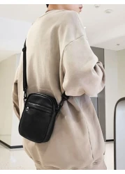 peach tree Solid Peach Color PU Mini Crossbody Bag Christmas Men Bag Vacation Travel Essentials Dad Gifts Retro Bag Vintage Shoulder Bag Messenger Bag Tote Bag Side Bags For Men Funny Gifts Gifts For