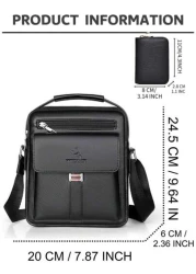 2pcs Men Shoulder Bags Set 1 Messenger Bag 1 Crossbody Bag PU Leather Material Multi Pocket High Capacity Adjustable Strap Portable New Business Style Vintage Minimalist Fashion Bag Suitable For Offic