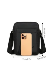 Men s Fabric Multi Pocket Shoulder Bag Solid Color With Hanging Decoration Street Style Men s Bag Commute Bag For School Essentials Graduation Gifts Multi Functional Winter Men Bag Casual Thanksgiving