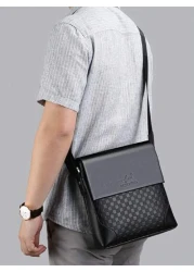 Shoulder Crossbody Bag PU Leather Large Capacity Suitable For Commuting To Work College Bag Shoulder Bag Holiday Weekend Waterproof Men Bag Cross Body Bag Students Retro Shoulder Bag Ideal Gift Simple