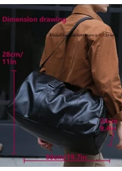 Fashion Soft Leather PU Large Capacity Duffel Bag Dry And Wet Separation Travel Bag Independent Storage Shoes Fitness Bag Multi Function Boarding Bag Necessary Mommy Bag With Children Suitable For Sch