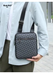 1pc Men s Shoulder Bag Vintage Crossbody Bag With Side Pocket Scratch Resistant Durable PVC Casual Bag Minimalist Style In Black Brown Great Gift For Boyfriend Or Men