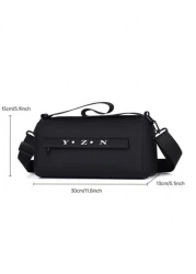 1 Pc Fashion Casual Man Crossbody Bag Pillow Bag ShoulderBag Letter Decoration Versatile Lightweight Portable With Multi Pockets With Zipper For Daily Commuter BagAdjustable Shoulder Strap For Travel