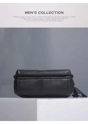 Men s Genuine Leather Shoulder Bag Horizontal Korean Style Business Casual Top Grain Leather Messenger Crossbody Bag