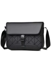 Men s Shoulder Bag Lattice Shoulder Bag Coin Purse Casual Commuter Bag Multi Compartment Mobile Phone Coin Purse Commuter Bag Messenger Bag Large Capacity Suitable For Travel PU Material Crossbody Bag