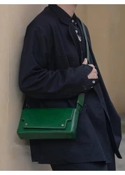 Green Square Bag Flap Pu Adjustable Strap Crossbody Bag Sling Bag Side Bag Box Bag School Waterproof Valentines Gift Green Bag For Holiday Summer College Bag Dad Freshman Bag Thanksgiving Purse Tote B