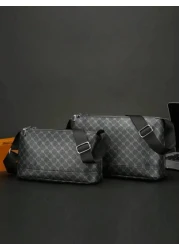 New Vintage Men s Geometric Pattern Fashion Sling Crossbody Bag