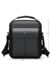 PU Leather Crossbody Bag For Men Casual Shoulder Bag For College Students