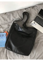 PU Dual Pocket Solid Color Simple Messenger Bag For Men Casual Daily Use Christmas Gifts Winter Christmas Men Bag Sling Bag Cross Body Bag Gifts Thanksgiving Fall Travel Purse Holiday Tote Bag Sports