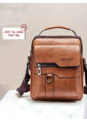 Vintage Men s Crossbody Satchel Bag Hand Business Casual Bag For Father Anniversary Gift Strap Color Random Random Style Vintage Purse Sling Bag