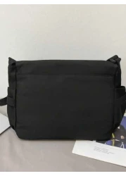 Men s Letter Decor Solid Color Crossbody Bag Sling Bag For Men Messenger Bag