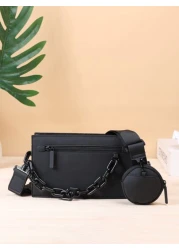 حقيبة كتف رجالية موضة، طقم حقيبة متعددة الاستخدامات للسفر والأعياد والمهرجانات 2 قطعة